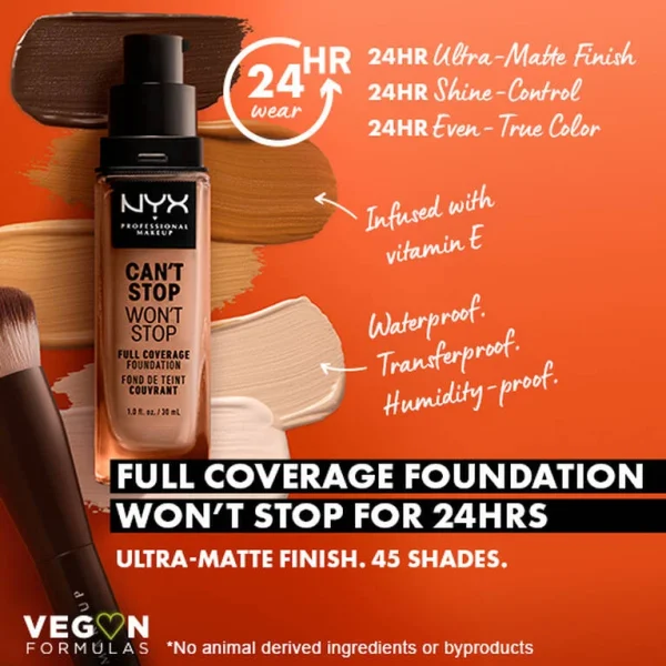 NYX Can’t Stop Won’t Stop Fond De Teint Liquide 24h