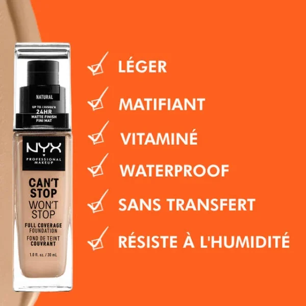 NYX Can’t Stop Won’t Stop Fond De Teint Liquide 24h