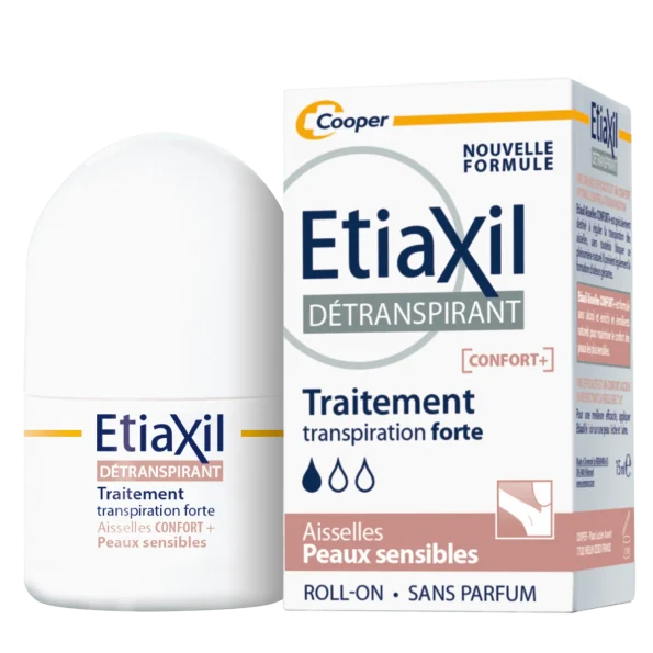 ETIAXIL Roll On Confort+ Traitement Transpiration Forte Peaux Sensibles