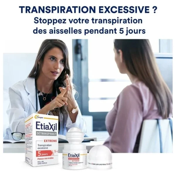 ETIAXIL Roll On Traitement Transpiration Excessive Peaux Normales