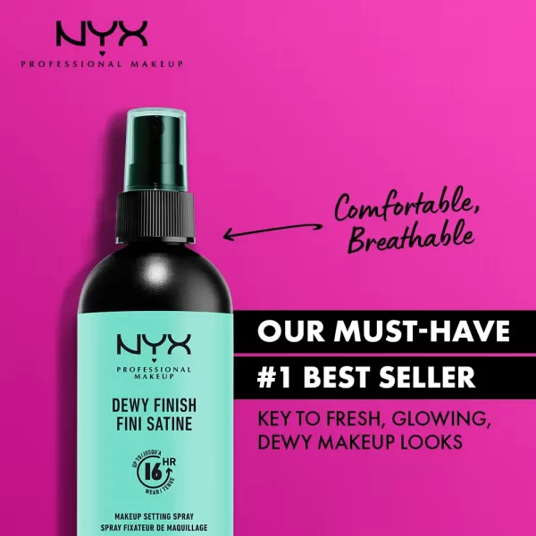 NYX – Dewy Finish Spray Fixateur de Maquillage Fini Satiné