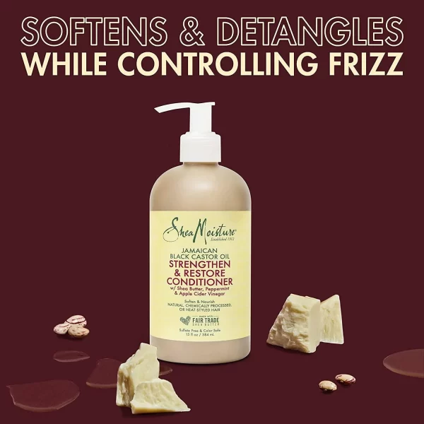 SHEA MOISTURE – Jamaican Black Castor Oil Shampooing & Revitalisant Soin Fortifiant & Réparateur