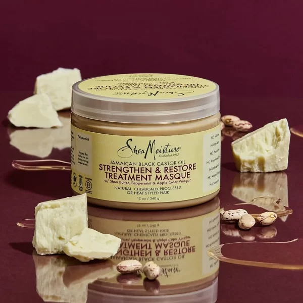 SHEA MOISTURE – Masque Traitant Fortifiant À L’huile De Ricin Noire Jamaïcaine