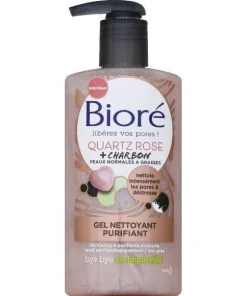 BIORÉ – Gel Nettoyant Purifiant Quartz Rose + Charbon