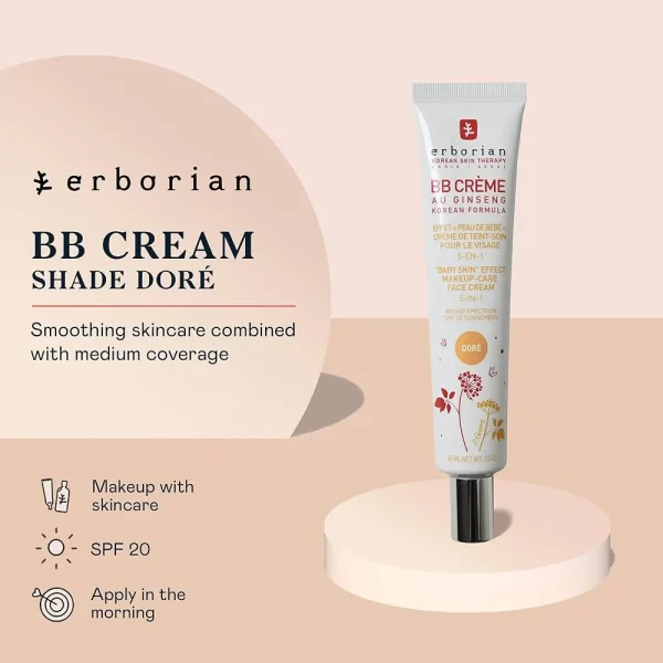 ERBORIAN – BB Crème Au Ginseng Crème Teintée Visage 15ml