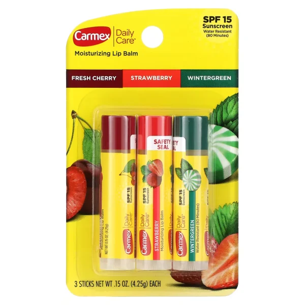 CARMEX – Baume à Lèvres en Stick Kit de 3 Saveurs