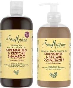 SHEA MOISTURE - Jamaican Black Castor Oil Shampooing & Après-Shampooing Soin Fortifiant & Réparateur