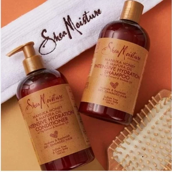 SHEA MOISTURE – Manuka Honey & Mafura Oil Shampooing & Après-Shampoing Soin Hydratant Intensif