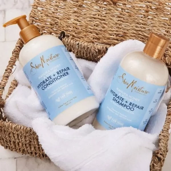 SHEA MOISTURE – Manuka Honey & Yogurt Shampooing & Revitalisant Soin Réparateur & Hydratant