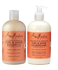 SHEA MOISTURE – Coconut & Hibiscus Shampooing & Après-Shampooing Boucles et Brillance