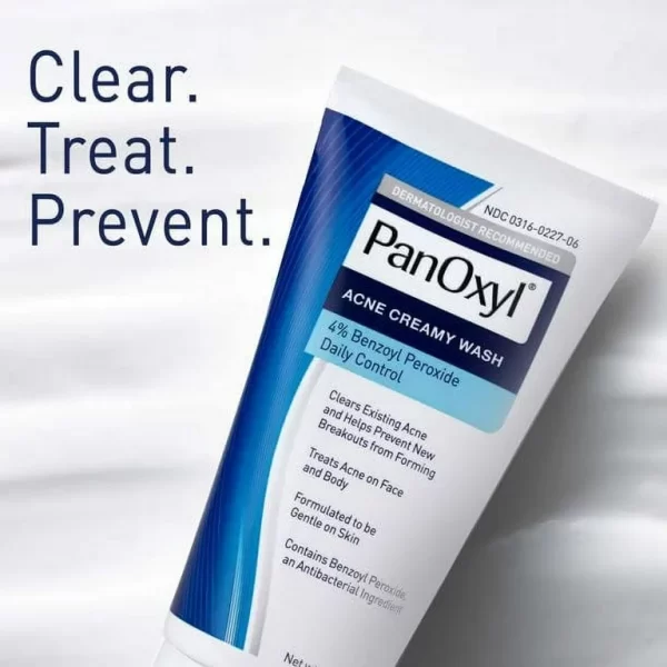 PANOXYL – Nettoyant Crémeux Contre l’Acné 4% Peroxyde de Benzoyle Contrôle Quotidien