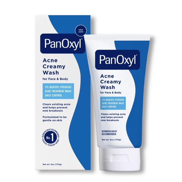 PANOXYL – Nettoyant Crémeux Contre l’Acné 4% Peroxyde de Benzoyle Contrôle Quotidien 7