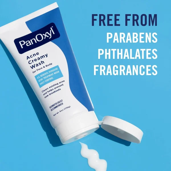 PANOXYL – Nettoyant Crémeux Contre l’Acné 4% Peroxyde de Benzoyle Contrôle Quotidien 7
