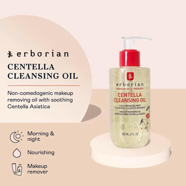 ERBORIAN – Centella Cleansing Oil Huile démaquillante à la Centella Asiatica Apaisante 180ml