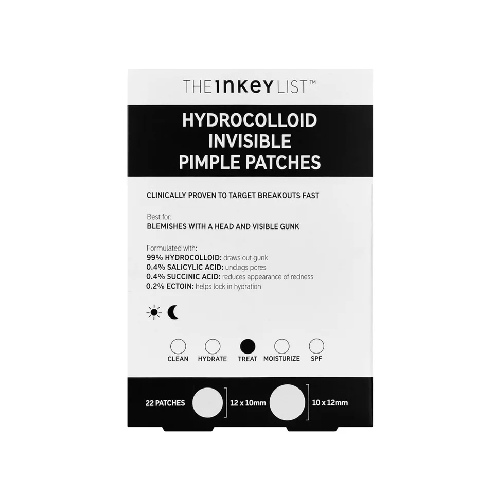 The Inkey List Hydrocolloid Invisible Pimple Patches - 22 Patches Anti-boutons