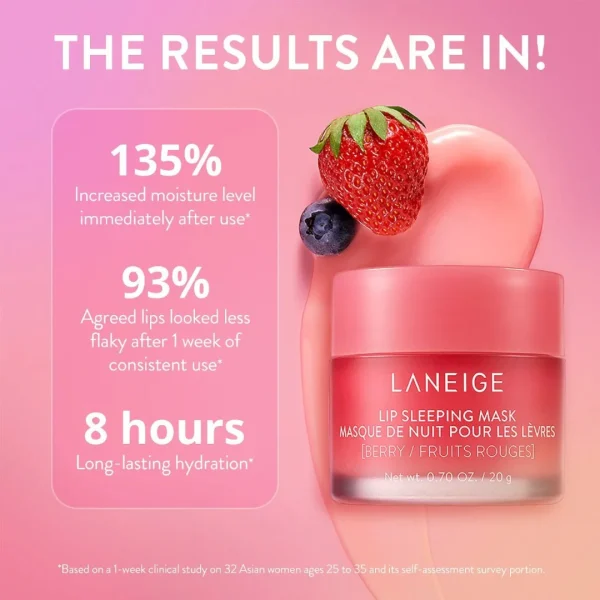 LANEIGE – Lip Sleeping Mask EX Berry – Masque de Nuit pour les Lèvres 20g