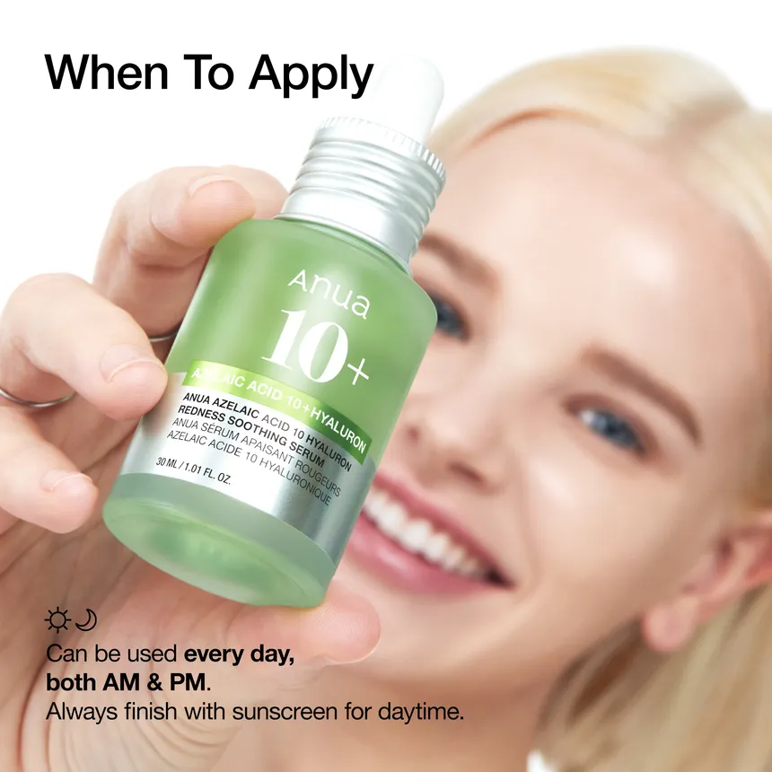 ANUA - Azelaic Acid 10+ Hyaluron Redness Soothing Serum - Soin Apaisant Anti-rougeurs 30ml