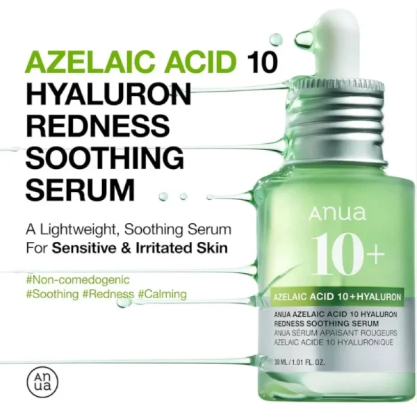 ANUA – Azelaic Acid 10+ Hyaluron Redness Soothing Serum – Soin Apaisant Anti-rougeurs 30ml 7