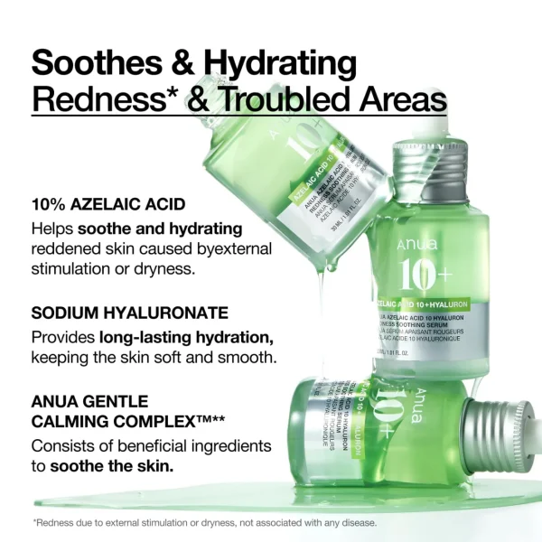 ANUA – Azelaic Acid 10+ Hyaluron Redness Soothing Serum – Soin Apaisant Anti-rougeurs 30ml 7