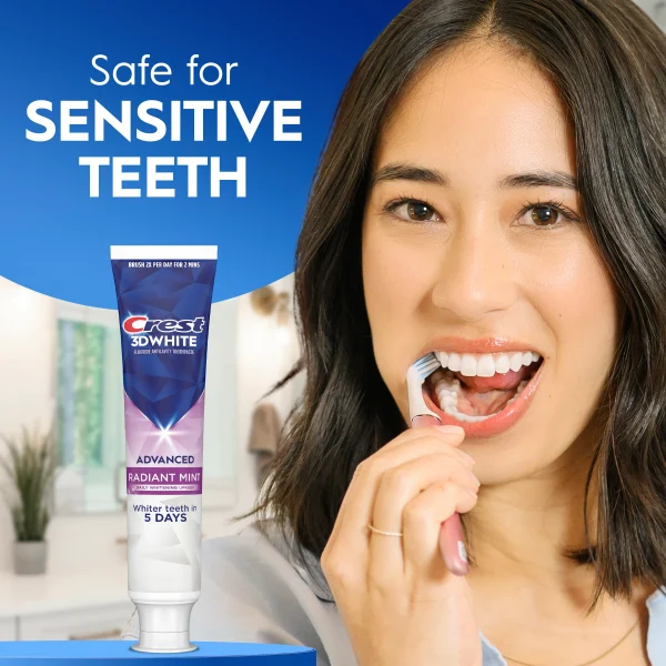 CREST – 3D White Advanced Radiant Mint Whitening Toothpaste – Dentifrice Blanchissant 3