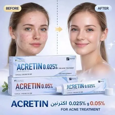ACRETIN 0.05% Tretinoin Crème pour le Traitement d'Acné 30g 3