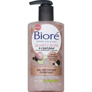 BIORÉ – Gel Nettoyant Purifiant Quartz Rose + Charbon