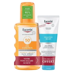 EUCERIN - Oil Control Spray Transparent SPF 50+ & Sensitive Relief Gel-Crème Offert
