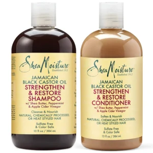 SHEA MOISTURE - Jamaican Black Castor Oil Shampooing & Après-Shampooing Soin Duo Fortifiant & Réparateur