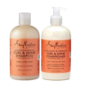 SHEA MOISTURE – Coconut & Hibiscus Shampooing & Après-Shampooing Boucles et Brillance
