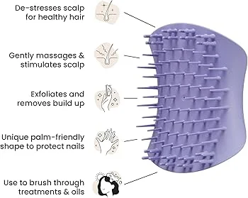TANGLE TEEZER – Wet and Dry Exfoliant & Masseur pour le Cuir Chevelu Violet 1