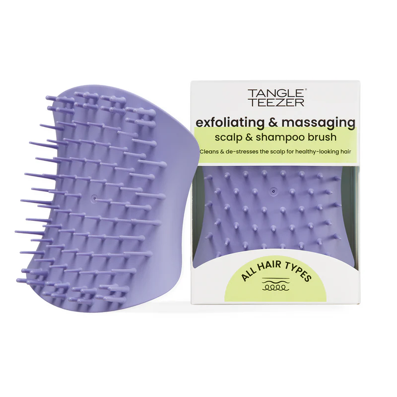 TANGLE TEEZER – Wet and Dry Exfoliant & Masseur pour le Cuir Chevelu Violet 3