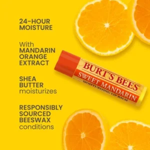 BURT'S BEES - Sweet Mandarin Lip Balm Baume à Lèvres Hydratant à la Mandarine Sucrée 5