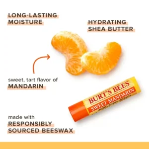 BURT'S BEES - Sweet Mandarin Lip Balm Baume à Lèvres Hydratant à la Mandarine Sucrée 5